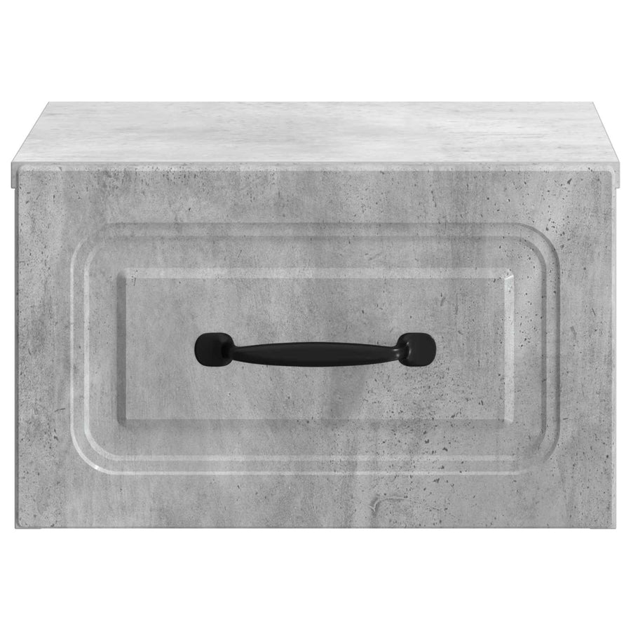 Wandbeugel Bedkast Betongrijs 34,5 x 33 x 20 cm Bewerkt hout