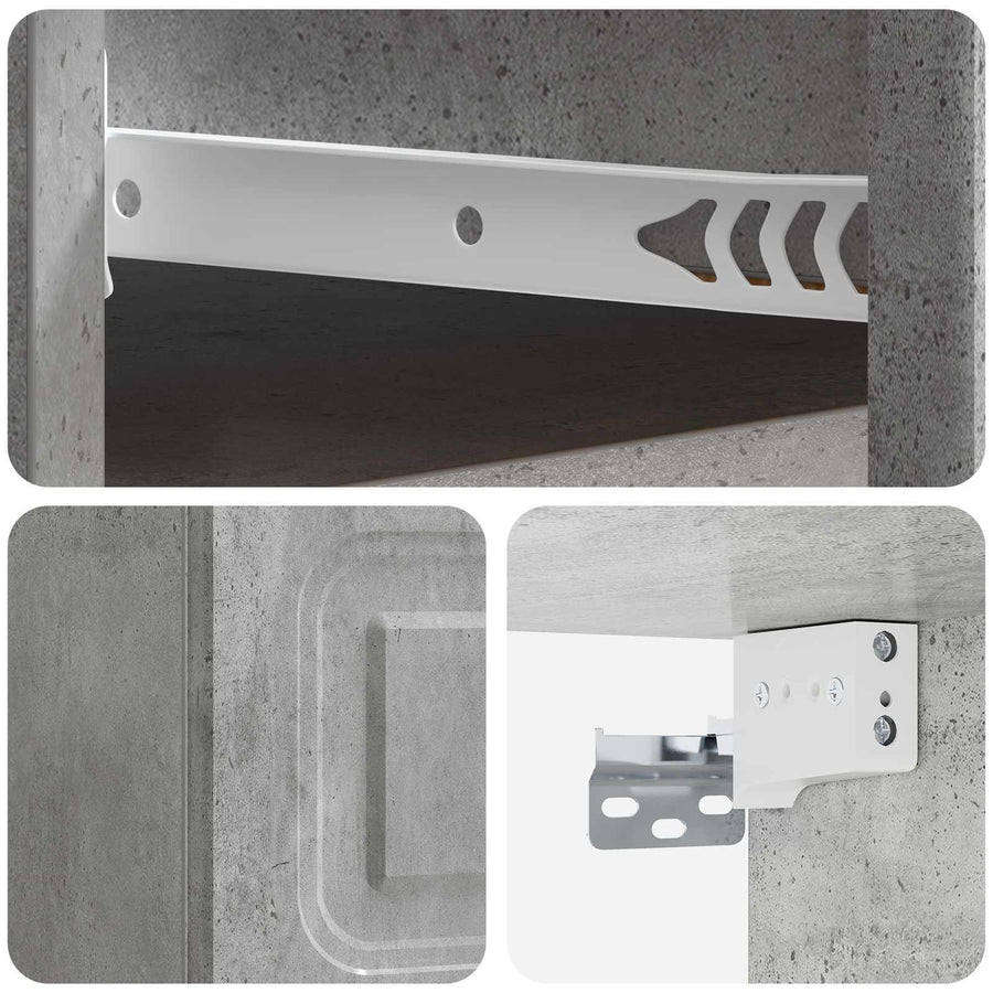Wandbeugel Bedkast met lade 2 pcs Betongrijs 34,5 x 33 x 20 cm