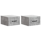 Wall-Mounted Murphy Bed Cabinet with Drawer 2 pcs Concrete Grey 34.5 x 33 x 20 cm