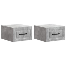 Wandbeugel Bedkast met lade 2 pcs Betongrijs 34,5 x 33 x 20 cm