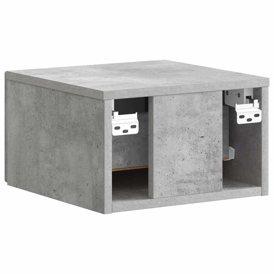 Wandbeugel Bedkast met lade 2 pcs Betongrijs 34,5 x 33 x 20 cm