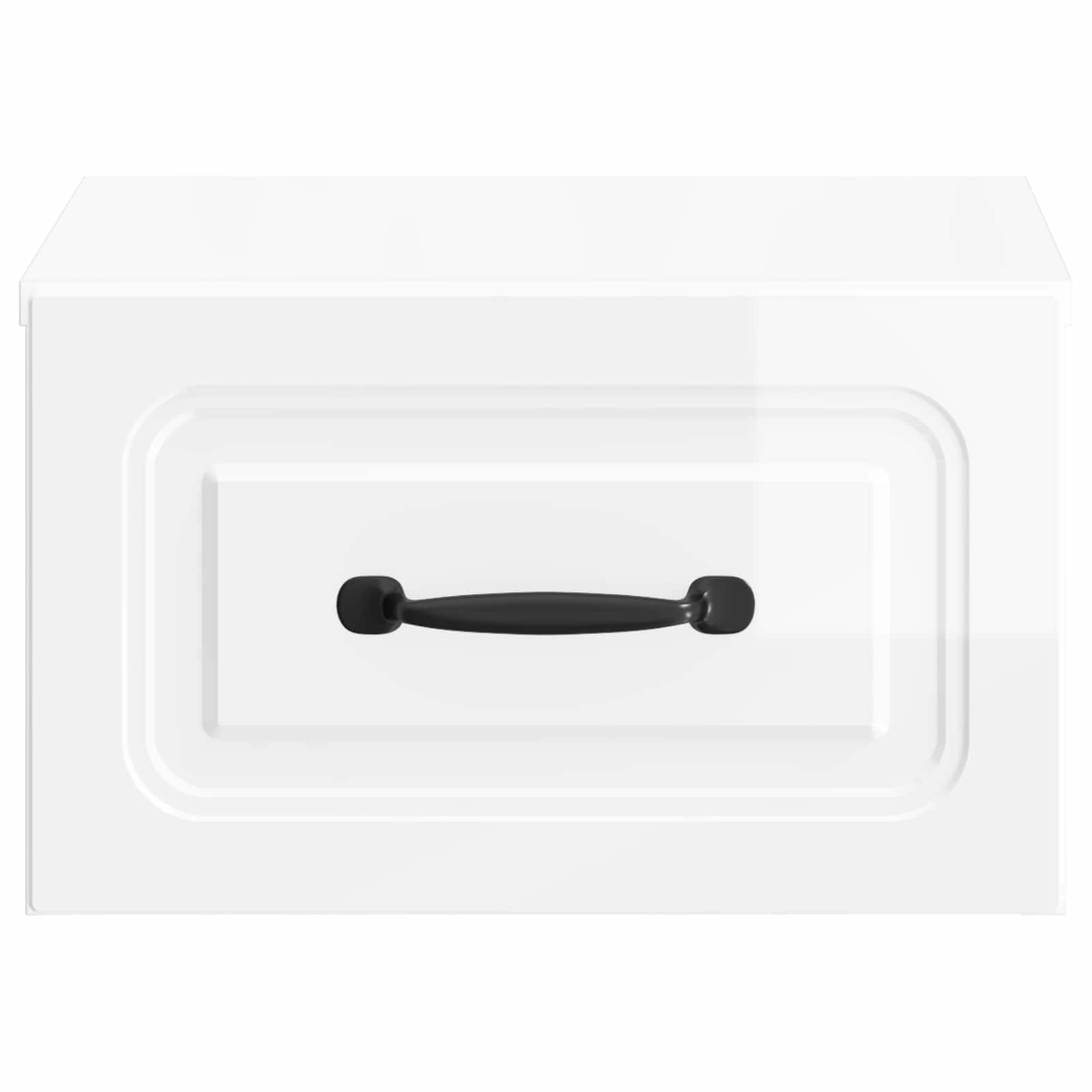 Wandbeugel Bedkast Hoogglans Wit 34,5 x 33 x 20 cm Bewerkt hout