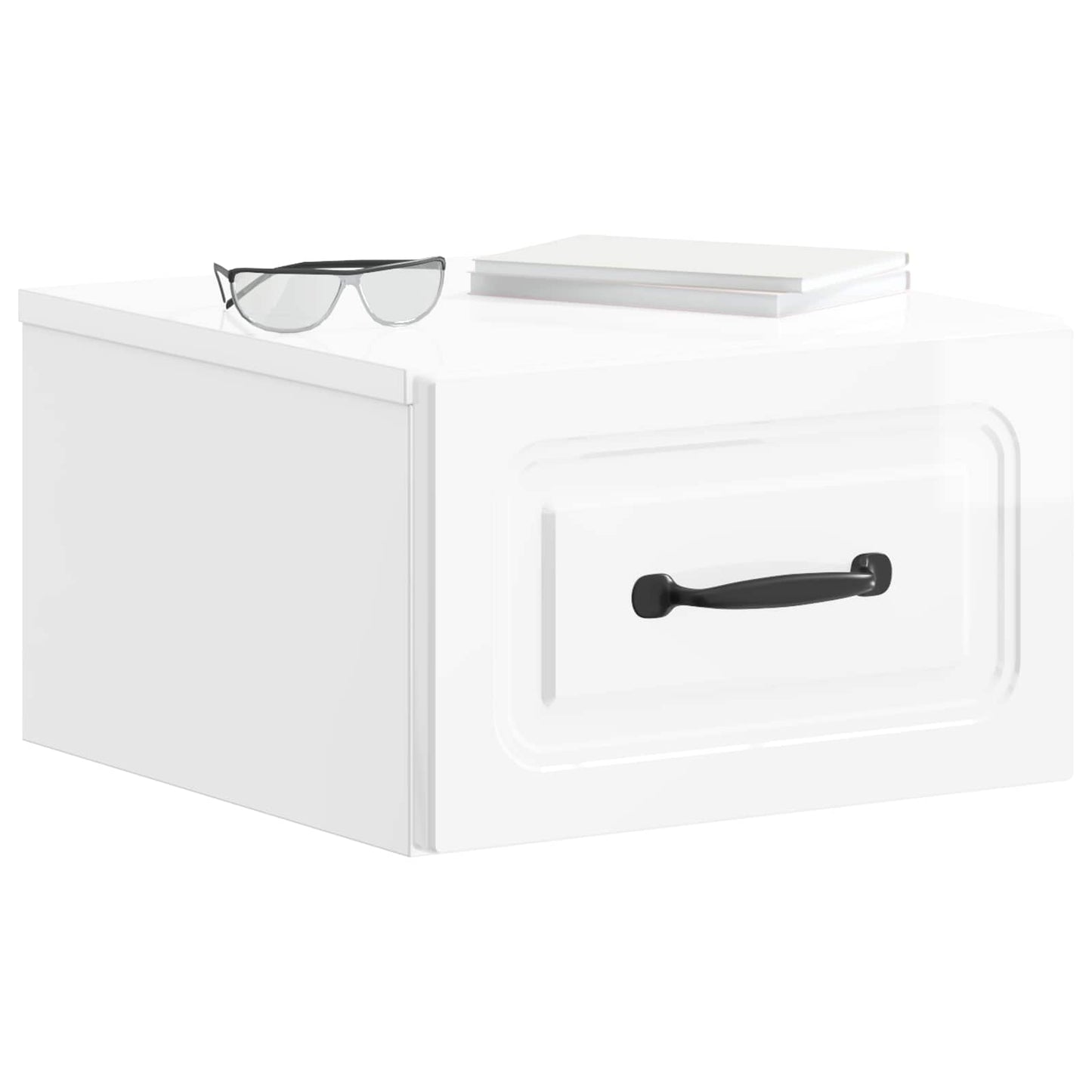Wandbeugel Bedkast Hoogglans Wit 34,5 x 33 x 20 cm Bewerkt hout