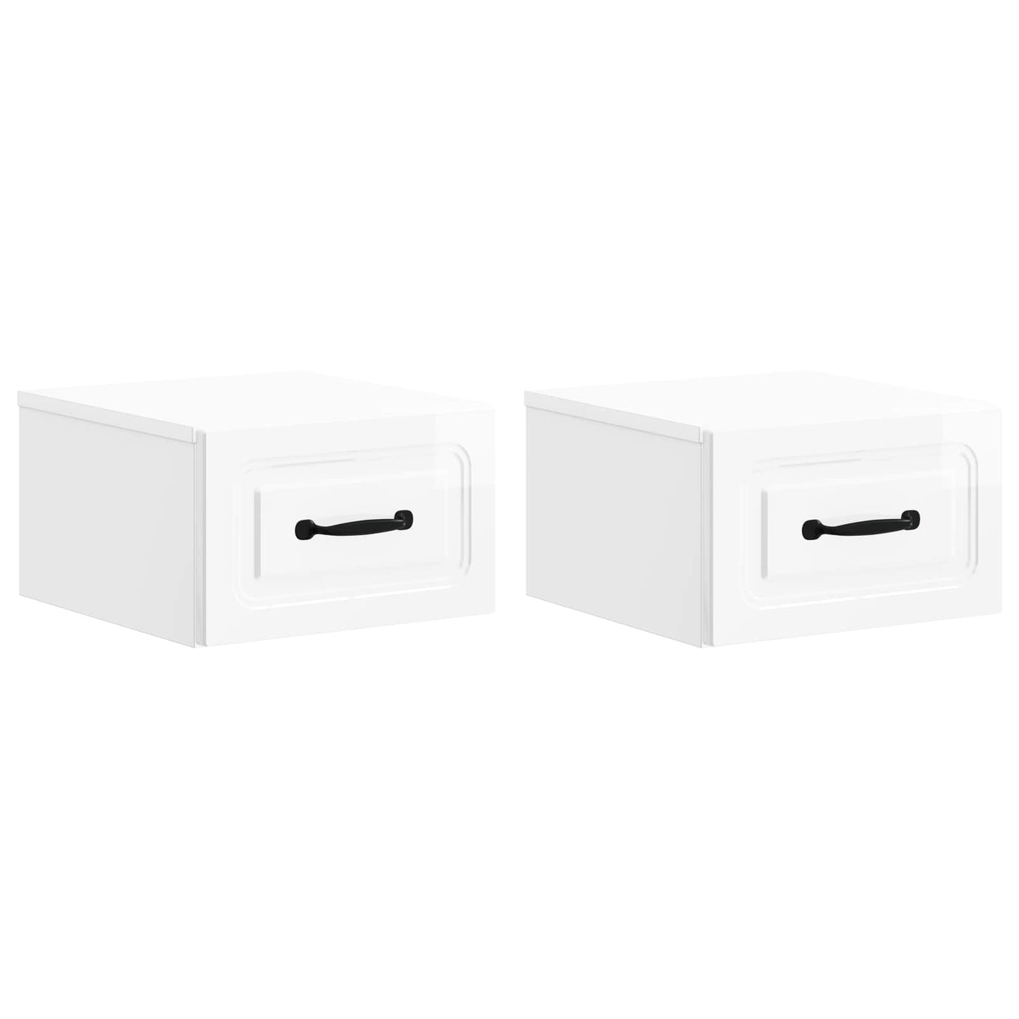 Wandbeugel Bedkast 2 pcs Hoogglans Wit 34,5 x 33 x 20 cm