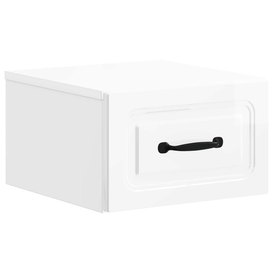 Wandbeugel Bedkast 2 pcs Hoogglans Wit 34,5 x 33 x 20 cm
