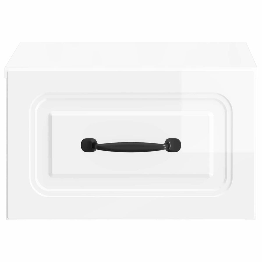 Wandbeugel Bedkast 2 pcs Hoogglans Wit 34,5 x 33 x 20 cm