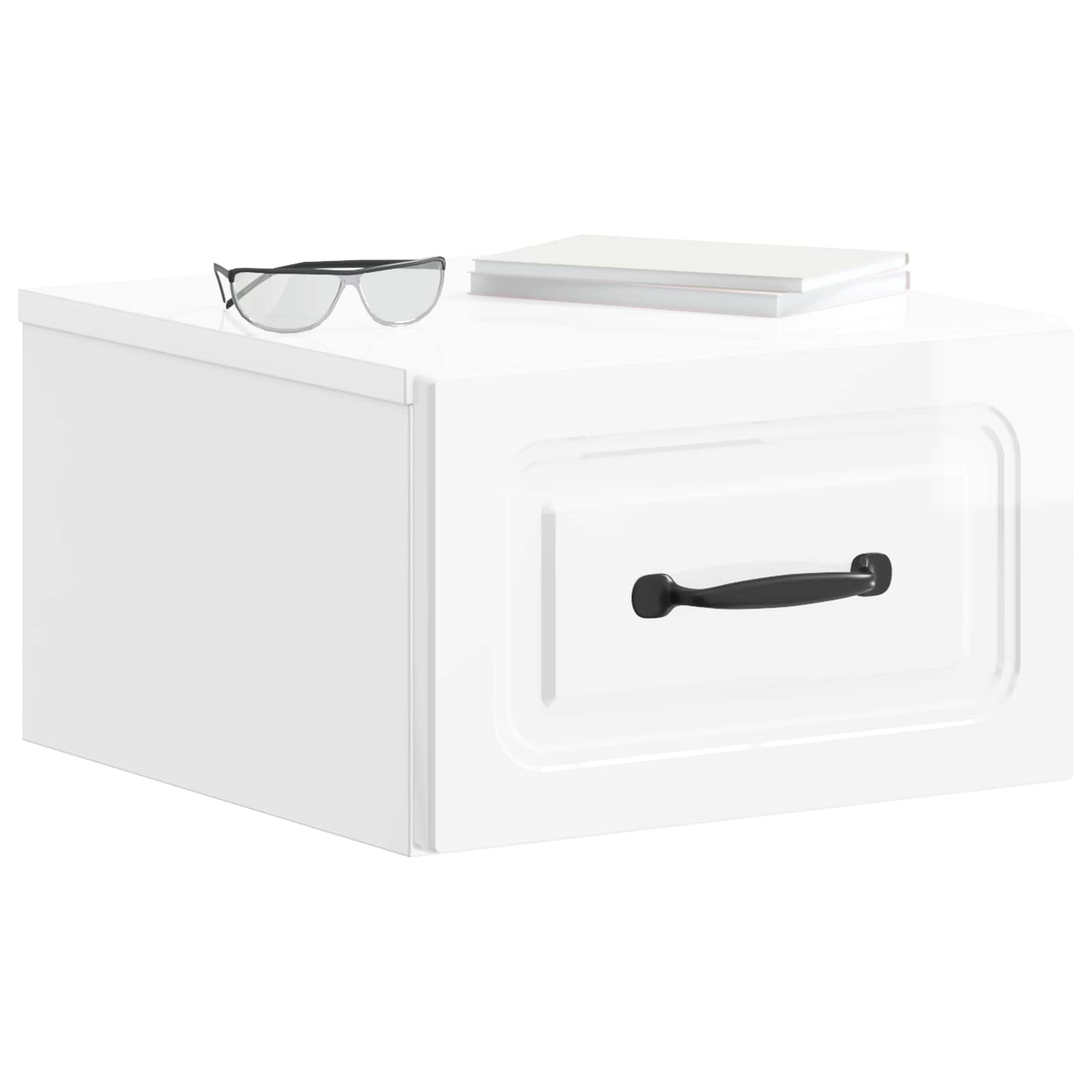 Wandbeugel Bedkast 2 pcs Hoogglans Wit 34,5 x 33 x 20 cm