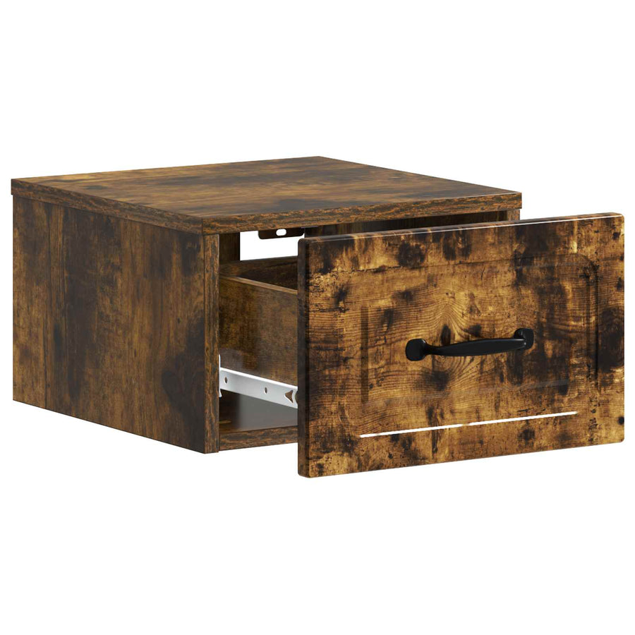 Wandbeugel Bedkast Gerookt eiken 34,5 x 33 x 20 cm Bewerkt hout