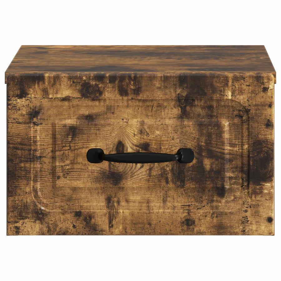 Wandbeugel Bedkast Gerookt eiken 34,5 x 33 x 20 cm Bewerkt hout