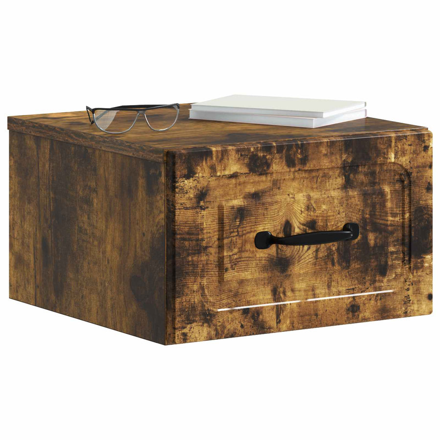 Wandbeugel Bedkast Gerookt eiken 34,5 x 33 x 20 cm Bewerkt hout