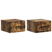 Nachtkastjes 2 stuks gerookt eiken 34,5x33x20 cm