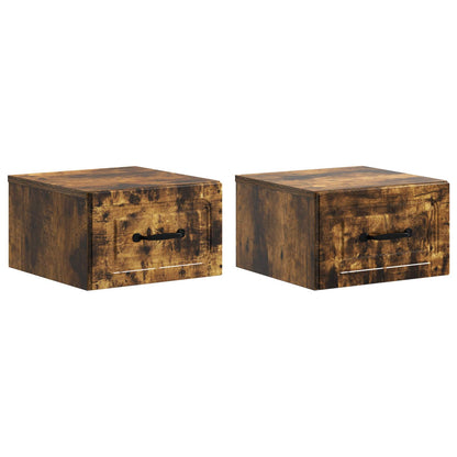 Wandbeugel Bedkast 2 pcs Gerookt eiken 34,5 x 33 x 20 cm