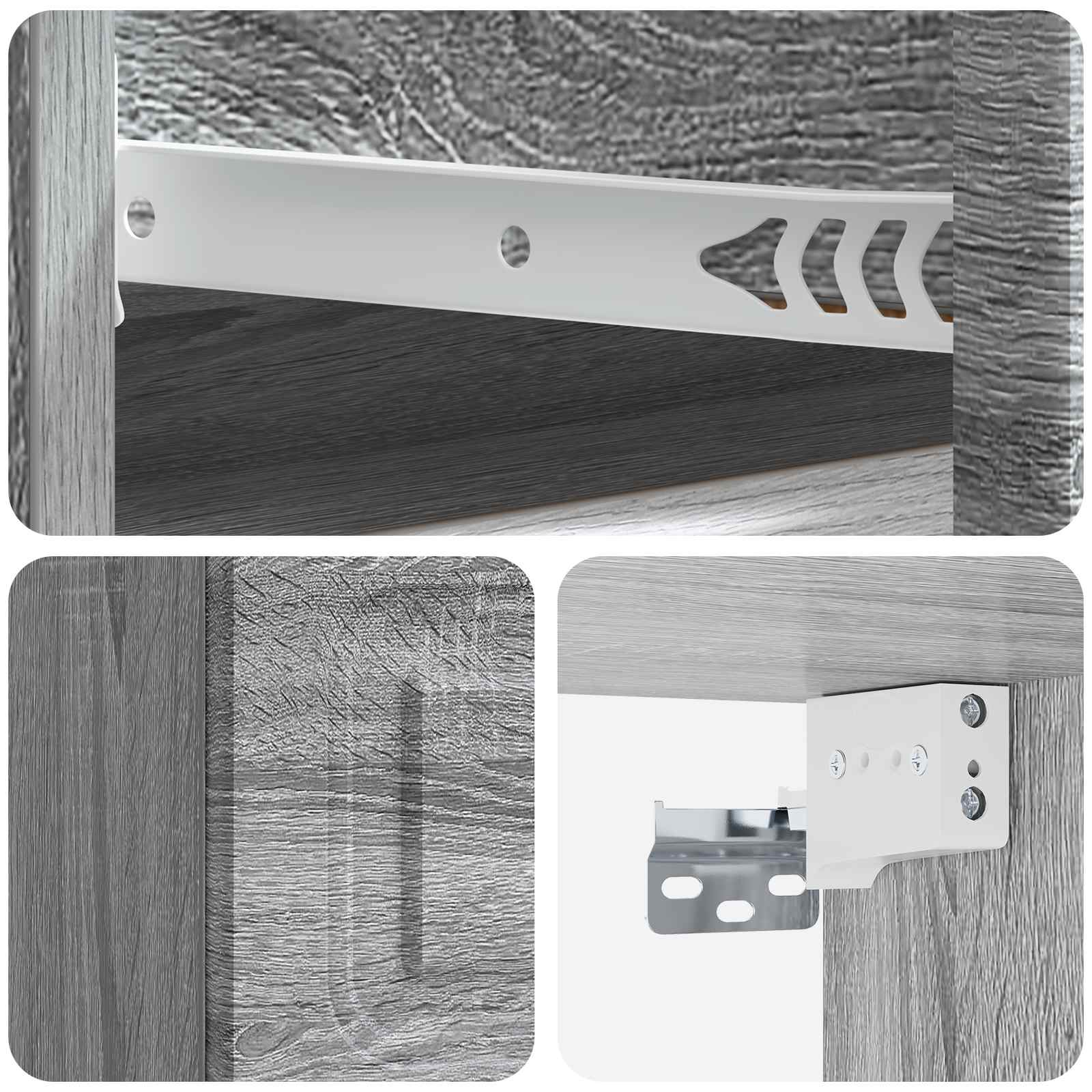 Wandbeugel Bedkast Grijs sonoma 34,5 x 33 x 20 cm Bewerkt hout
