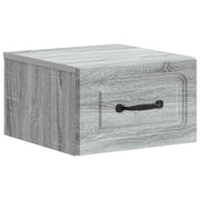 Nachtkastje 34,5x33x20 cm grijs sonoma bewerkt hout muurmontage
