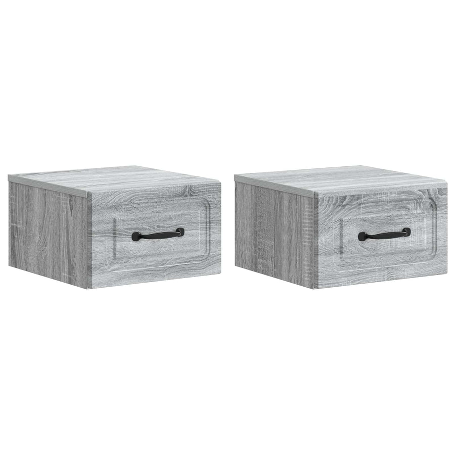 Wandbeugel Bedkast 2 pcs Grijs sonoma 34,5 x 33 x 20 cm