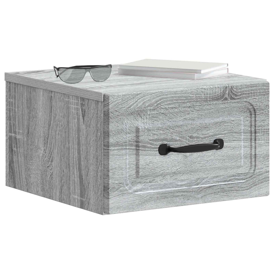 Wandbeugel Bedkast 2 pcs Grijs sonoma 34,5 x 33 x 20 cm