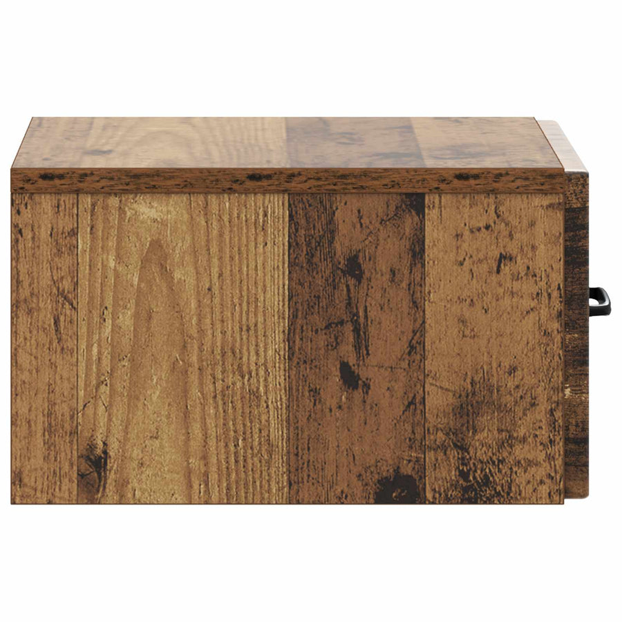 Wandbeugel Bedkast met lade 2 pcs Oud hout 34,5 x 33 x 20 cm
