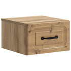 Wall bracket Bedside cabinet with drawer Artisanal oak 34.5 x 33 x 20 cm