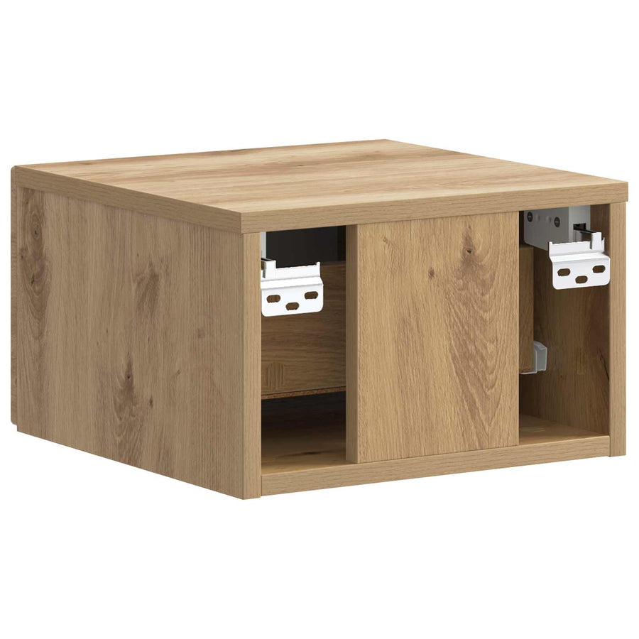 Wandbeugel Bedkast met lade Artisanaal eiken 34,5 x 33 x 20 cm