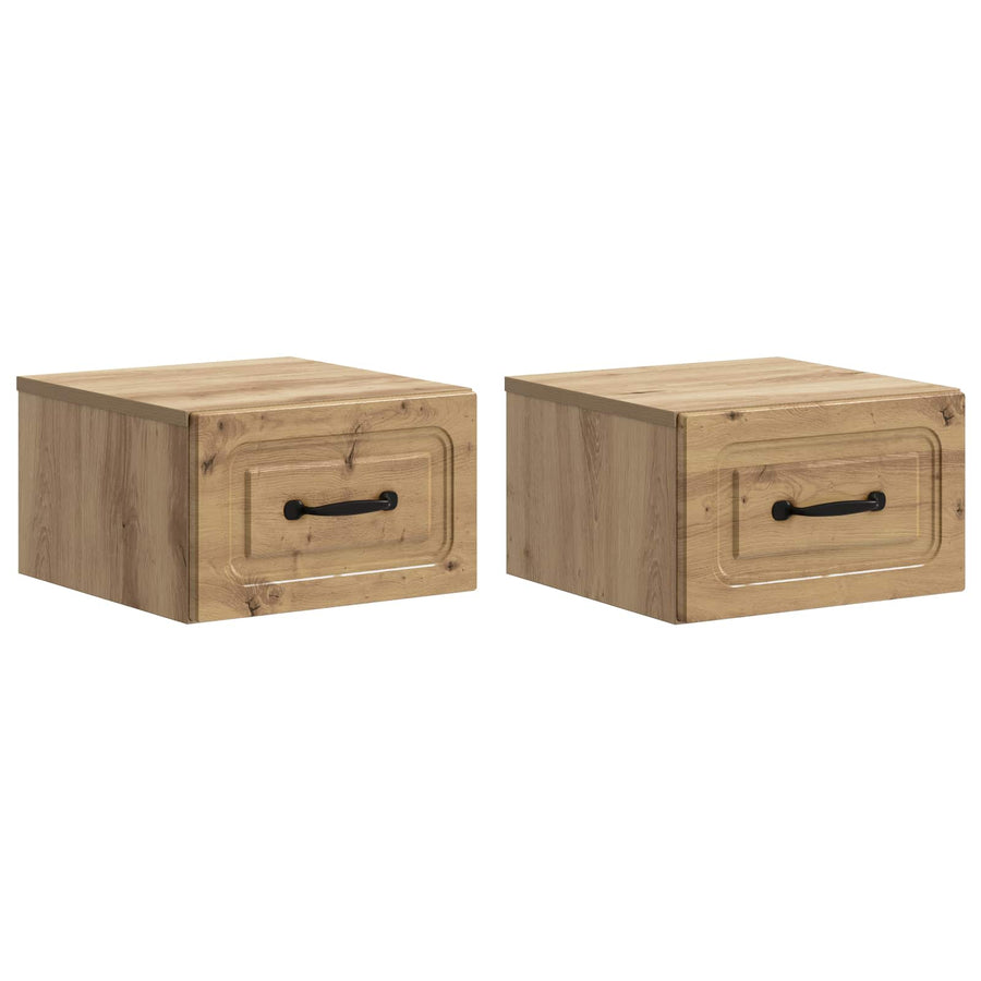 Wandbeugel Bedkast 2 pcs Artisanaal eiken 34,5 x 33 x 20 cm