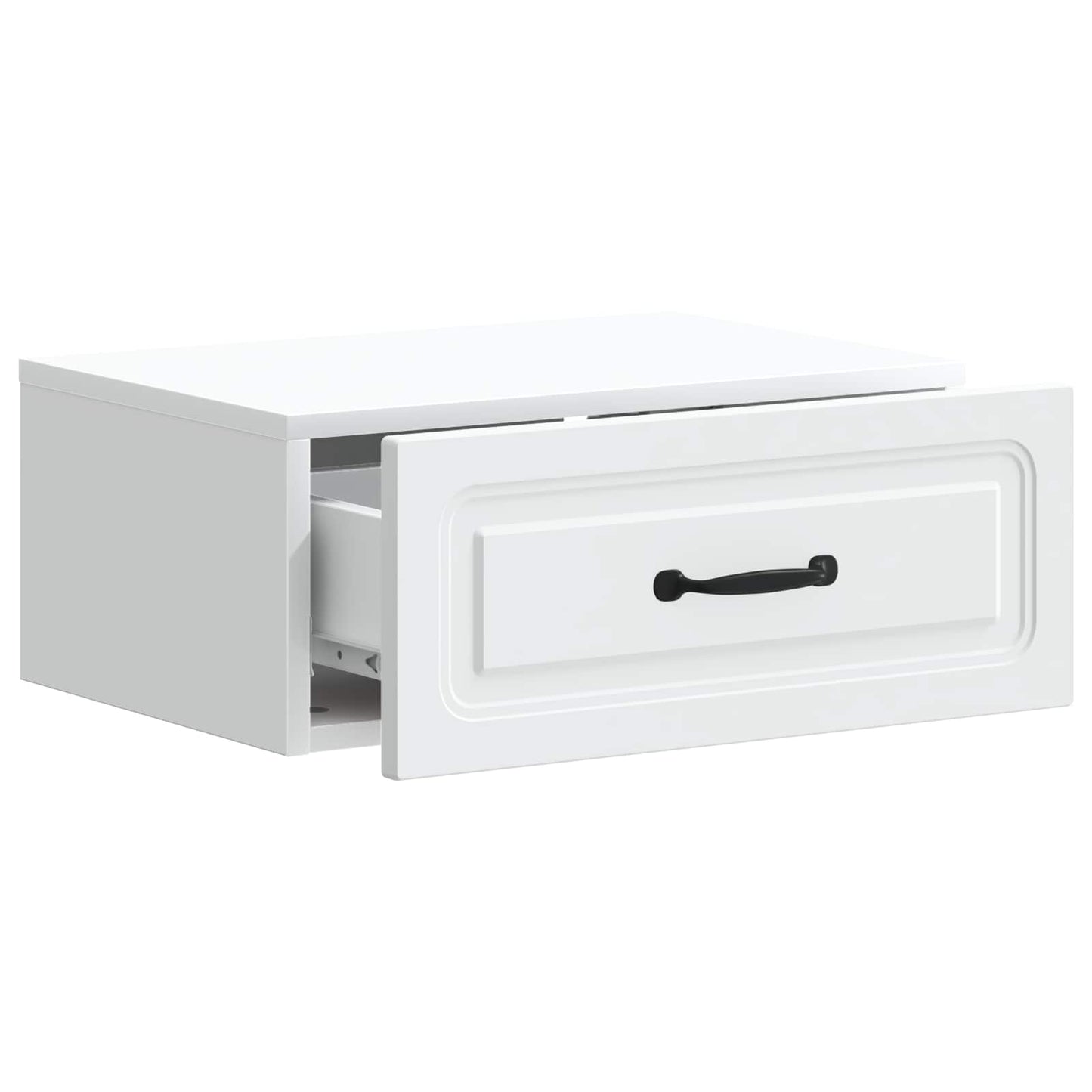 Wandbeugel Bedkast met lade Wit 49 x 34,5 x 20 cm Bewerkt hout