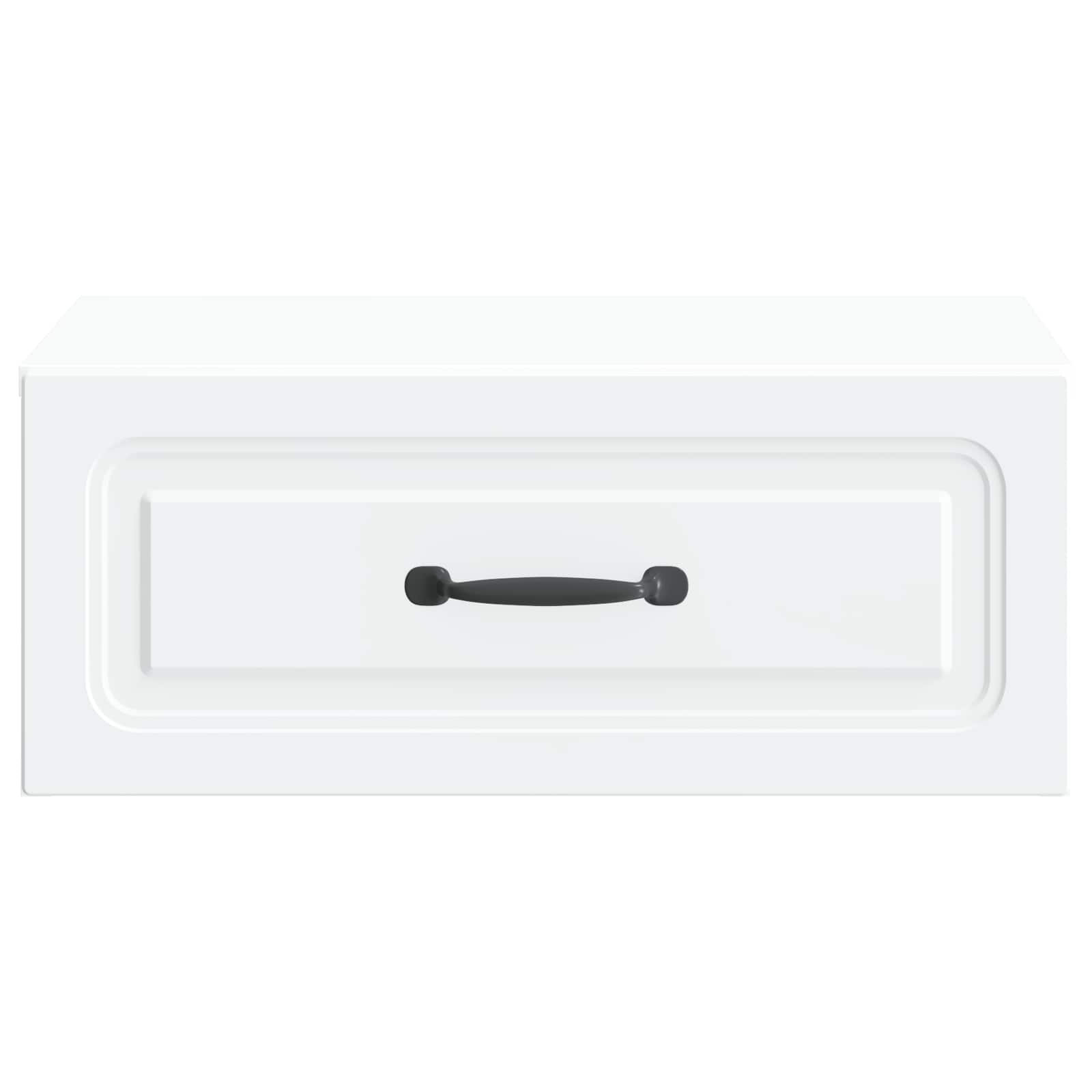 Wandbeugel Bedkast met lade Wit 49 x 34,5 x 20 cm Bewerkt hout