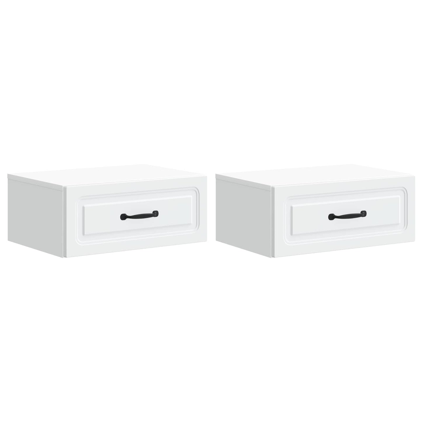 Wandbeugel Bedkast 2 pcs Wit 49 x 34,5 x 20 cm Bewerkt hout