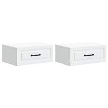 Wandbeugel Bedkast 2 pcs Wit 49 x 34,5 x 20 cm Bewerkt hout