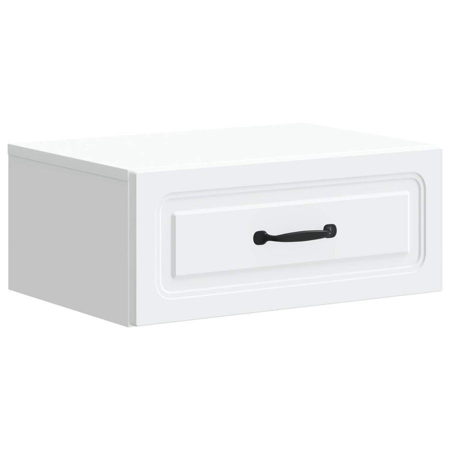 Wandbeugel Bedkast 2 pcs Wit 49 x 34,5 x 20 cm Bewerkt hout