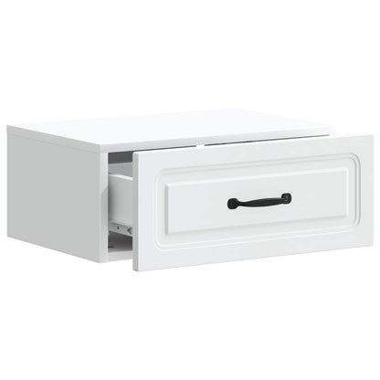 Wandbeugel Bedkast 2 pcs Wit 49 x 34,5 x 20 cm Bewerkt hout