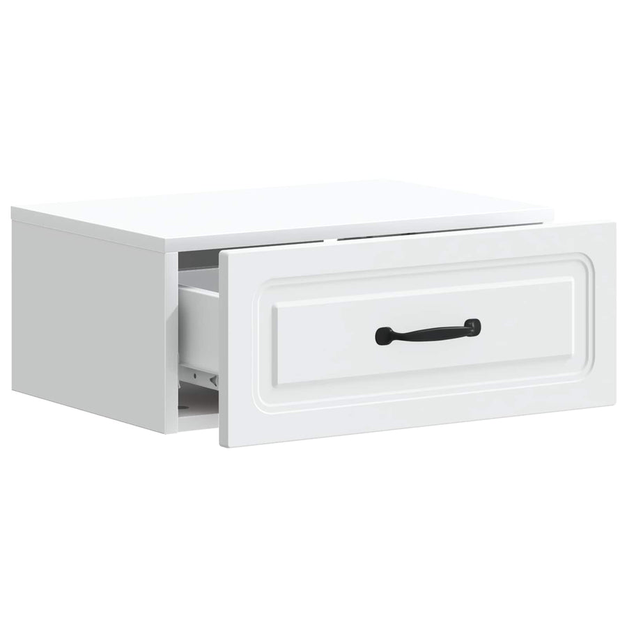 Wandbeugel Bedkast 2 pcs Wit 49 x 34,5 x 20 cm Bewerkt hout