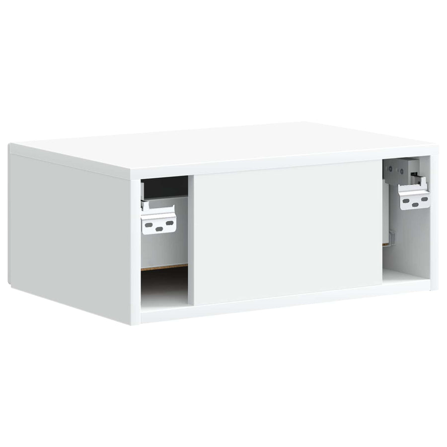 Wandbeugel Bedkast 2 pcs Wit 49 x 34,5 x 20 cm Bewerkt hout