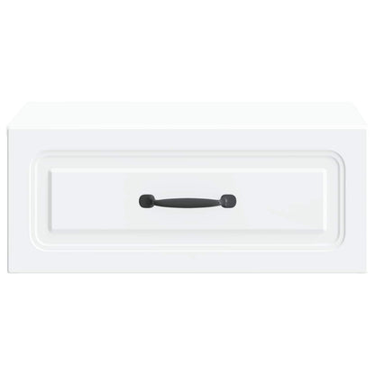 Wandbeugel Bedkast 2 pcs Wit 49 x 34,5 x 20 cm Bewerkt hout