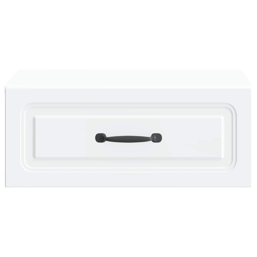Wandbeugel Bedkast 2 pcs Wit 49 x 34,5 x 20 cm Bewerkt hout