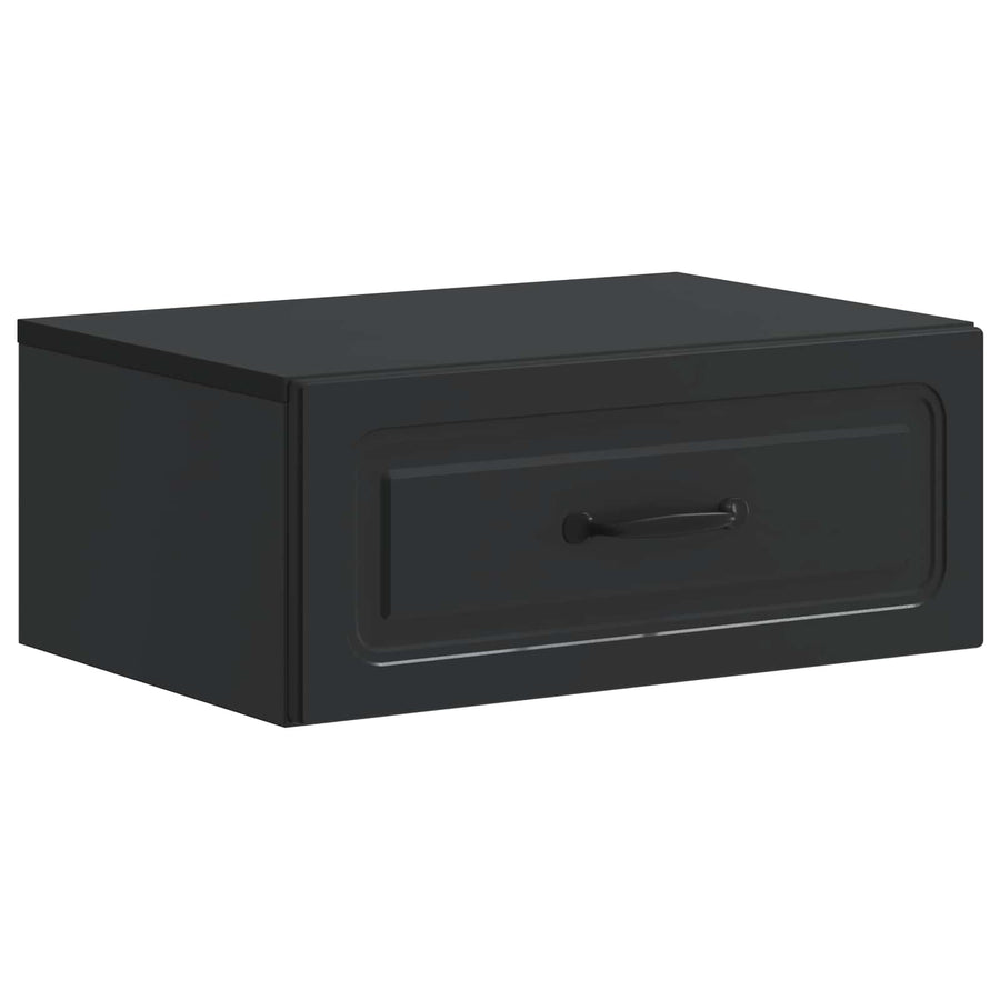 Wandbeugel Bedkast Zwart 49 x 34,5 x 20 cm Bewerkt hout