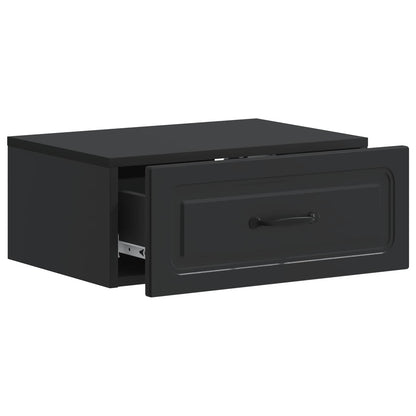 Wandbeugel Bedkast Zwart 49 x 34,5 x 20 cm Bewerkt hout