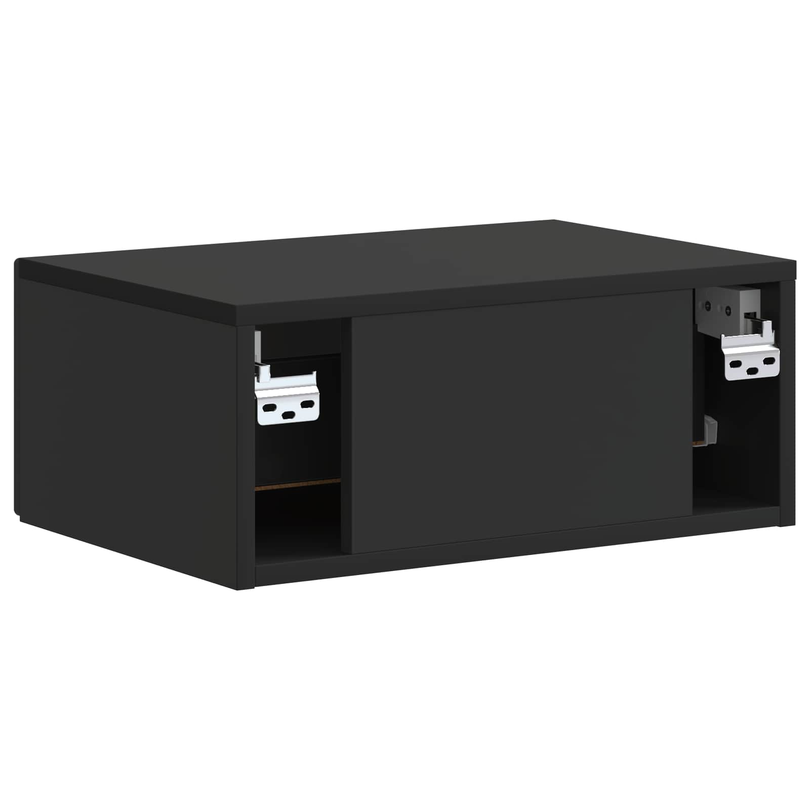 Wandbeugel Bedkast Zwart 49 x 34,5 x 20 cm Bewerkt hout
