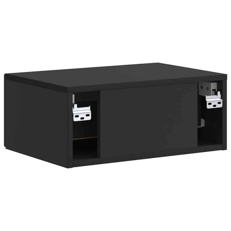 Wandbeugel Bedkast Zwart 49 x 34,5 x 20 cm Bewerkt hout