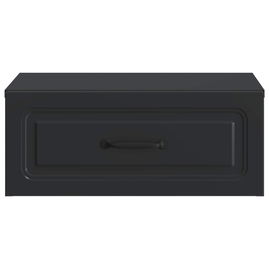 Wandbeugel Bedkast Zwart 49 x 34,5 x 20 cm Bewerkt hout