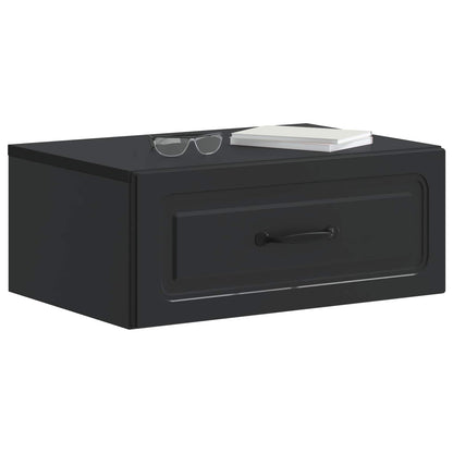 Wandbeugel Bedkast Zwart 49 x 34,5 x 20 cm Bewerkt hout