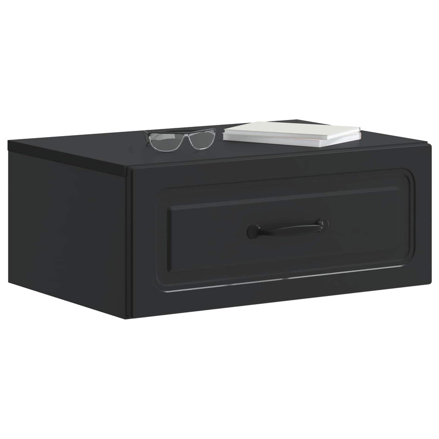 Wandbeugel Bedkast Zwart 49 x 34,5 x 20 cm Bewerkt hout