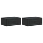 Nachtkastjes 2 stuks zwart 49x34,5x20 cm bewerkt hout