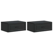 Nachtkastjes 2 stuks zwart 49x34,5x20 cm bewerkt hout