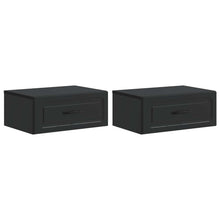 Wandbeugel Bedkast 2 pcs Zwart 49 x 34,5 x 20 cm Bewerkt hout