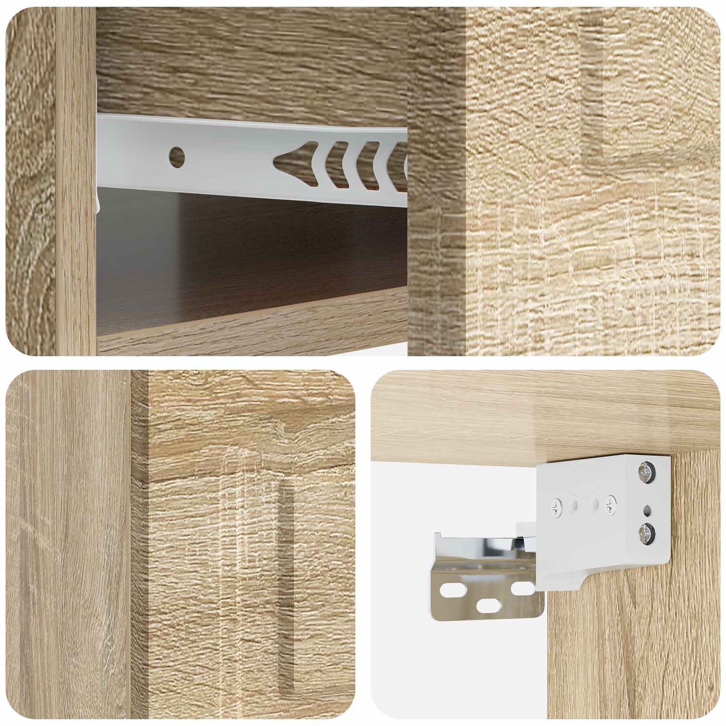 Wandbeugel Bedkast 2 pcs Sonoma Eiken 49 x 34,5 x 20 cm