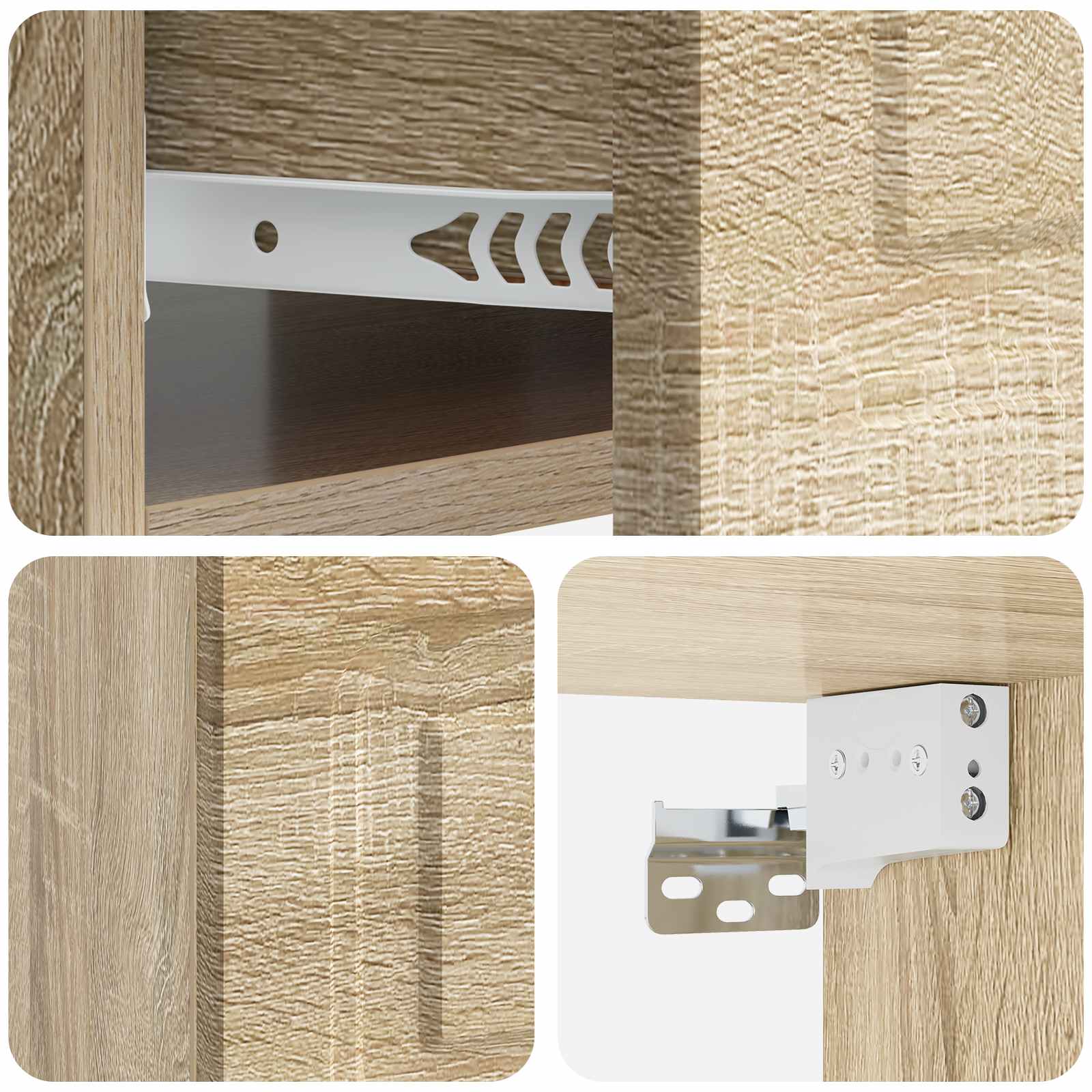Wandbeugel Bedkast 2 pcs Sonoma Eiken 49 x 34,5 x 20 cm