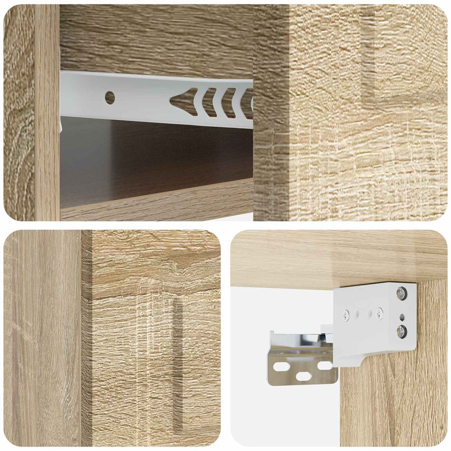 Wandbeugel Bedkast 2 pcs Sonoma Eiken 49 x 34,5 x 20 cm