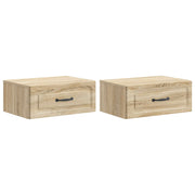 Nachtkastje 49x34.5x20 cm Sonoma eiken muurmontage 2 stuks