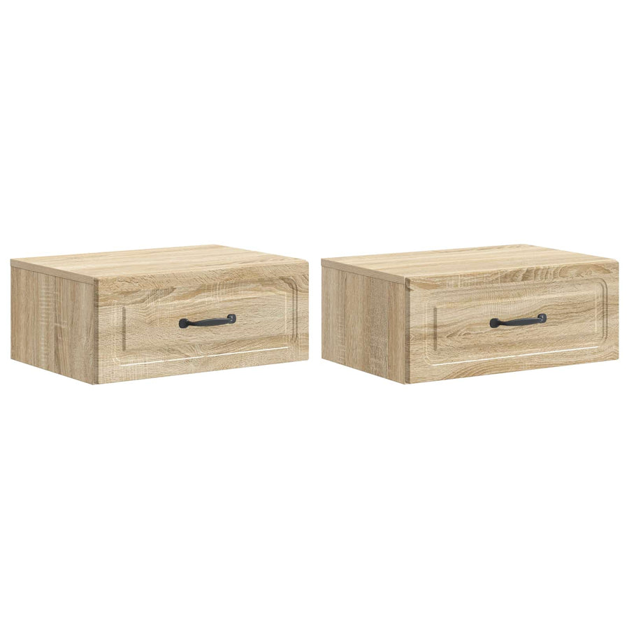 Wandbeugel Bedkast 2 pcs Sonoma Eiken 49 x 34,5 x 20 cm