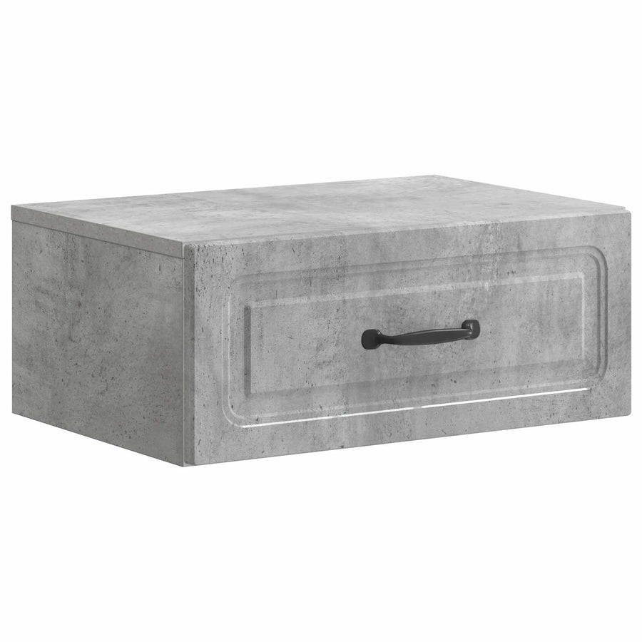 Wandbeugel Bedkast Betongrijs 49 x 34,5 x 20 cm Bewerkt hout